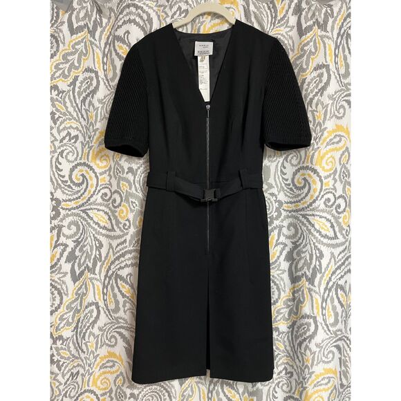 BERGDORF GOODMAN Akris A-K-R-I-S-punto Wool Black Dress Size 10 EUC - Picture 4 of 11